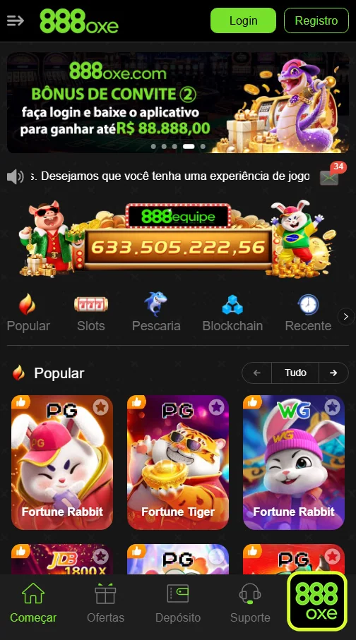 Pessoa acessando conta do 888oxe com segurança